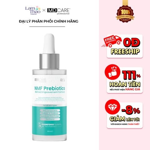  [DEAL 12/7 - 15/7 GIÁ SỐC] [MUA 1 SP MD CARE FULLSIZE TẶNG 02 MẶT NẠ MD Care NMF PREMIUM MASK] Tinh Chất Cân Bằng Lợi Khuẩn & Phục Hồi Da MD CARE NMF Prebiotics Refined Improvement Formula 