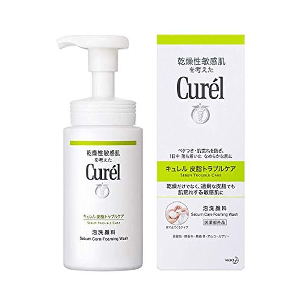 [ÁP DỤNG DUY NHẤT TẠI CỬA HÀNG - HĐ 399K CUREL TẶNG 1 SRM CUREL 90ML]  Sữa Rửa Mặt Dạng Bọt Dành Cho Da Dầu Curél Sebum Trouble Care Sebum Care Foaming Wash 150ml