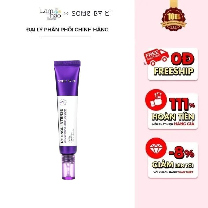 [HÓA ĐƠN SOME BY MI TỪ 199K TẶNG 1 TONER SBM 30ML] Kem Dưỡng Mắt Some By Mi Retinol Intense Advanced Triple Action Eye Cream