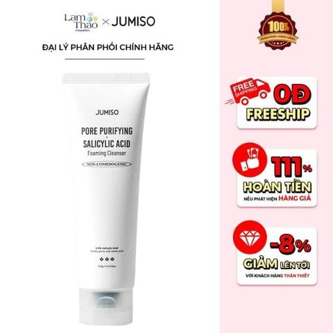  [DEAL SỐC 23.08 - 25.08] Sữa Rửa Mặt Độ pH Thấp Làm Sạch Sâu Lỗ Chân Lông Jumiso Pore Purifying Salicylic Acid Foaming Cleanser 