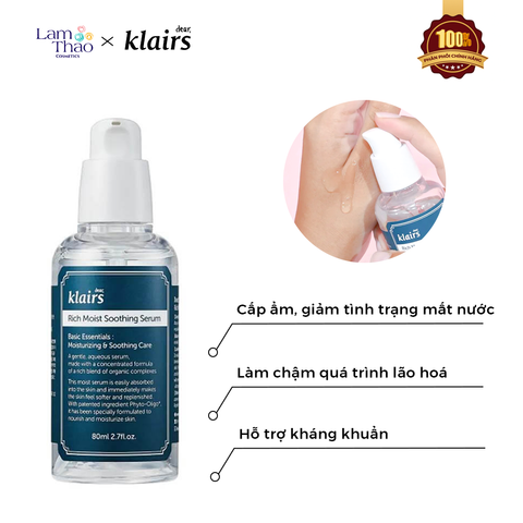  Tinh Chất Dưỡng Da Klairs Rich Moist Soothing Serum 