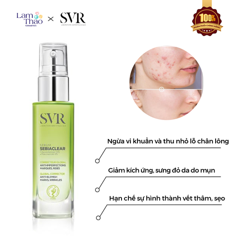  Tinh Chất Hỗ Trợ Giảm Mụn Hỗ Trợ Giảm Thâm SVR Sebiaclear Serum 