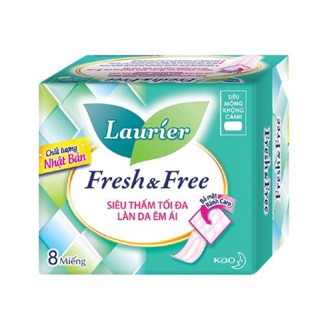  Băng Vệ Sinh Siêu Mỏng Không Cánh Laurier Fresh&Free 