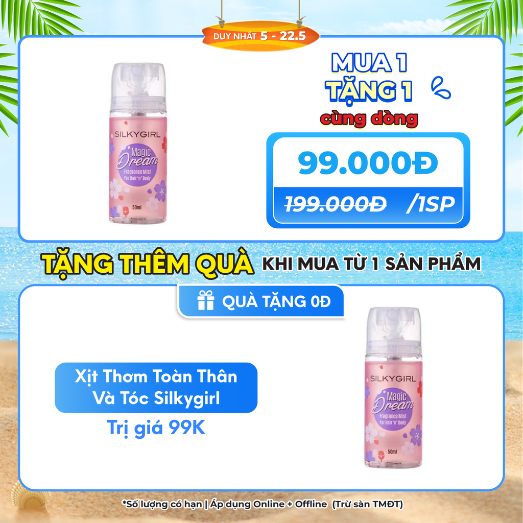 [MUA 1 TẶNG 1] Xịt Thơm Toàn Thân Và Tóc Silkygirl Magic Dream Fragrance Mist