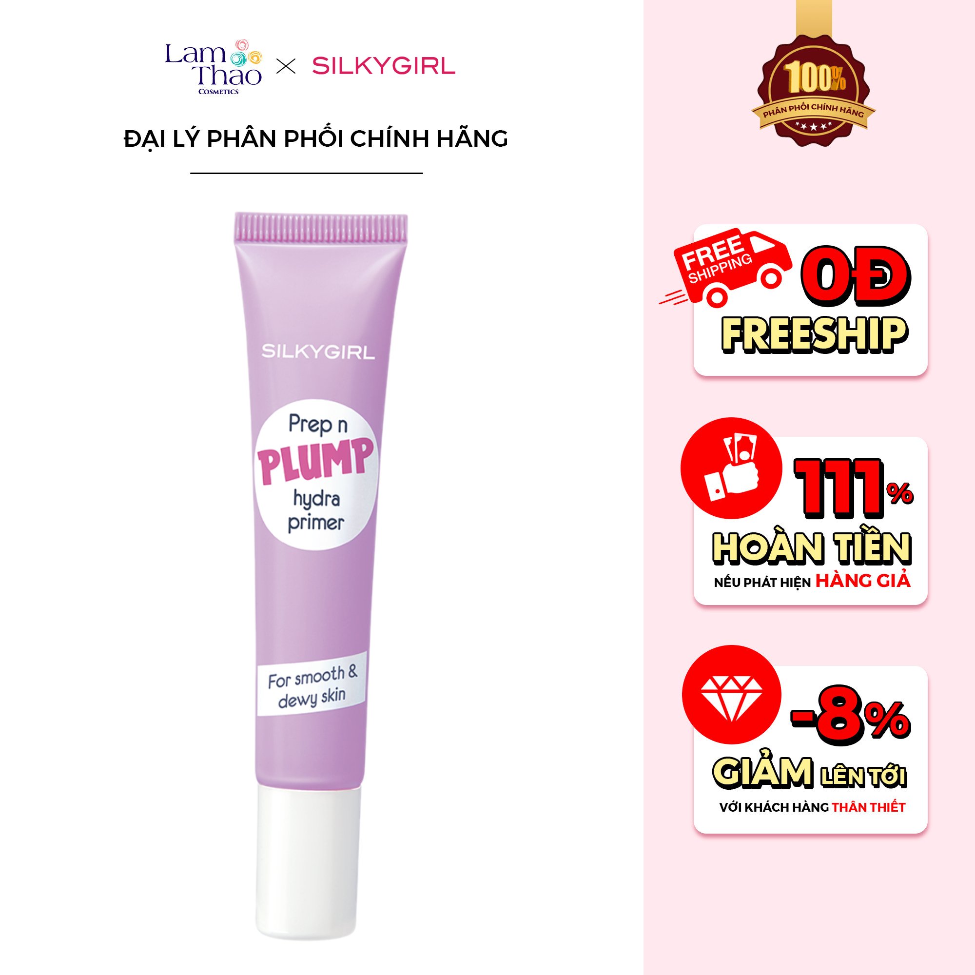 Kem Lót Dưỡng Ẩm Silkygirl Prep N Plump Hydra Primer