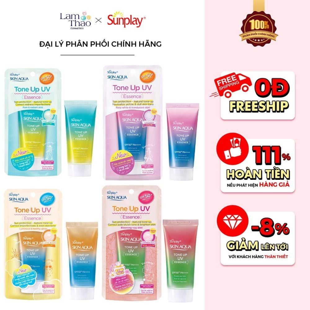 Tinh Chất Chống Nắng Nâng Tone Hiệu Chỉnh Sắc Da Sunplay Skin Aqua Tone Up UV Essence SPF50+ PA++++