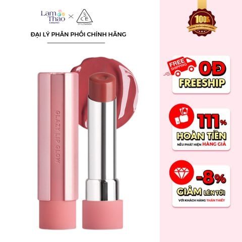  Son Dưỡng Bóng Căng Mọng 3CE Glazy Lip Glow 