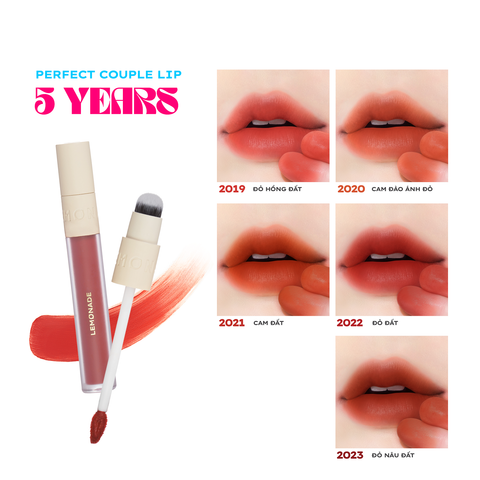  Son Kem Mịn Lì Thuần Chay Lemonade Perfect Couple Lip 5 Years 