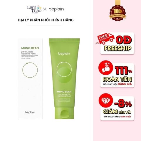  Sữa Rửa Mặt Chiết Xuất Đậu Xanh Beplain Mung Bean PH-Balanced Cleansing Foam 