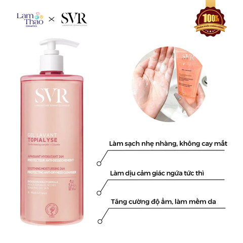  Gel Rửa Mặt Dưỡng Ẩm Và Làm Sạch Da Mặt SVR Topialyse Gel Lavant 