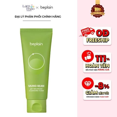  Sữa Rửa Mặt Chiết Xuất Đậu Xanh Beplain Mung Bean PH-Balanced Cleansing Foam 