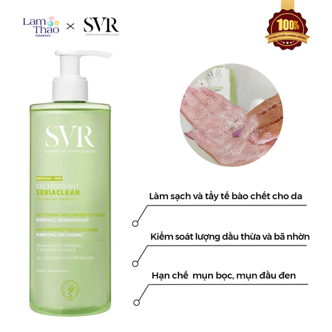  Gel Rửa Mặt SVR Sebiaclear Gel Moussant (Mẫu mới) 