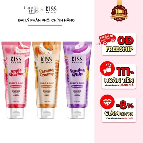  Sữa Dưỡng Trắng Da Toàn Thân Nước Hoa Kiss My Body Bright & Shine Perfume Lotion (Sweet Party Collection) 