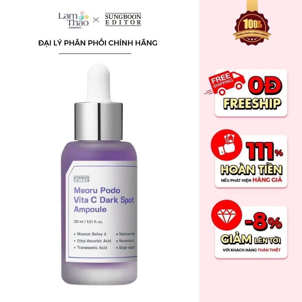 Tinh Chất Làm Trắng Chiết Xuất Nho Đen Sungboon Editor Meoru Podo Vita C Dark Spot Ampoule