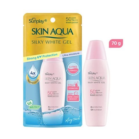  Gel Chống Nắng Hỗ Trợ Dưỡng Da Sáng Mịn Dành Cho Mọi Loại Da Sunplay Skin Aqua Silky White Gel SPF50+ PA++++ 
