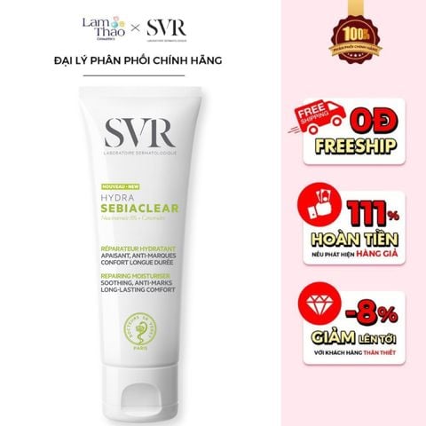  Kem Dưỡng Ẩm Cho Da Dầu Mụn & Giảm Thâm Mụn SVR Sebiaclear Hydra (Mẫu Mới) 