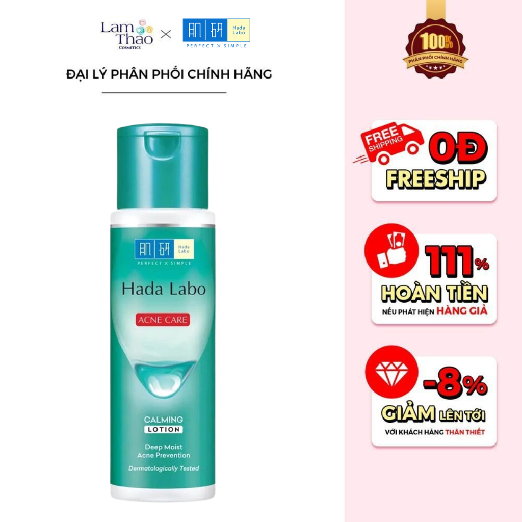 [TẶNG 1 BỘ BÀI UNO] Dung Dịch Dưỡng Ẩm Cho Da Mụn Và Nhạy Cảm Hada Labo Acne Care Calming Lotion