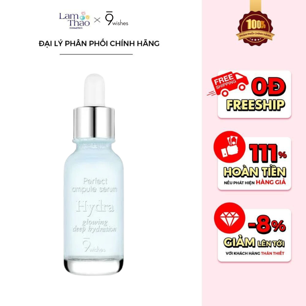 Tinh Chất Dưỡng Ẩm Dưỡng Sáng 9 Wishes Hydra Ampoule Serum