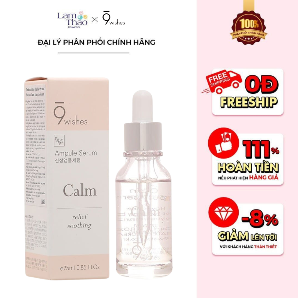 Tinh Chất Làm Dịu Và Phục Hồi Da 9 Wishes Calm Ampoule Serum