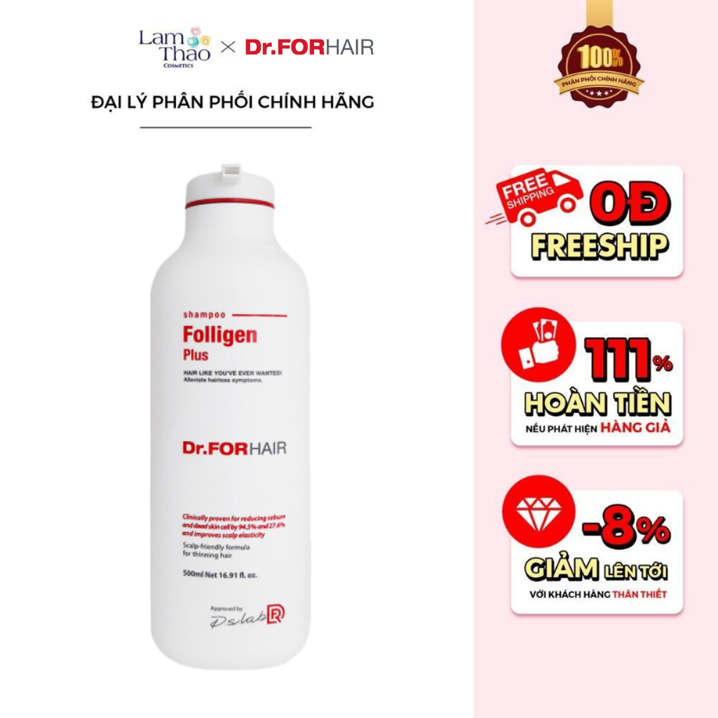 Dầu Gội Giảm Rụng Tóc Giảm Dầu Dr ForHair Folligen Plus Shampoo