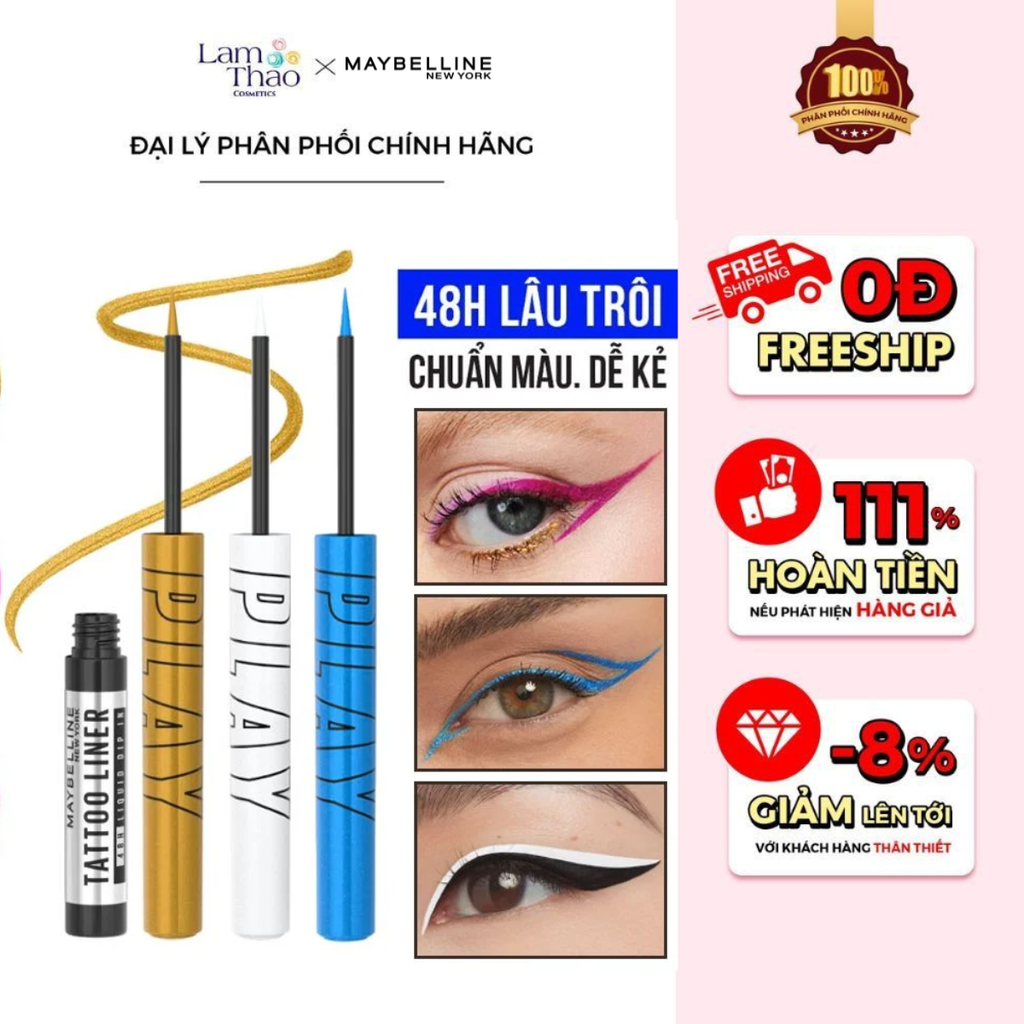 Kẻ Mắt Nước Bền Màu Lâu Trôi Maybelline Tattoo Liner Play