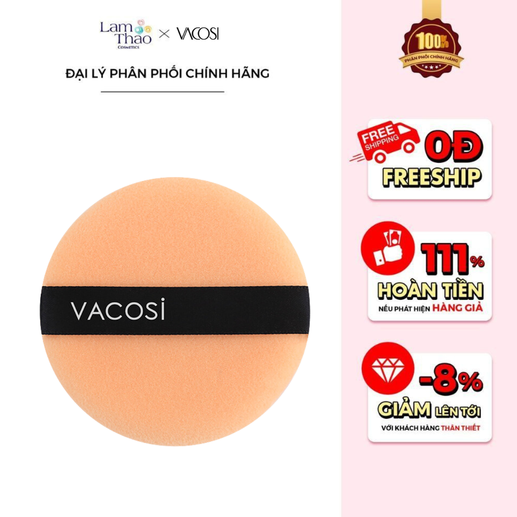 Bông Phấn Khô Tròn Vacosi Medium Round Puff Size Trung BP08