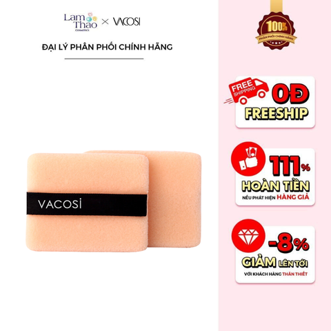  Bông Phấn Khô Vuông Nhỏ Vacosi Small Square Puff BP02 ( 2 Cái ) 