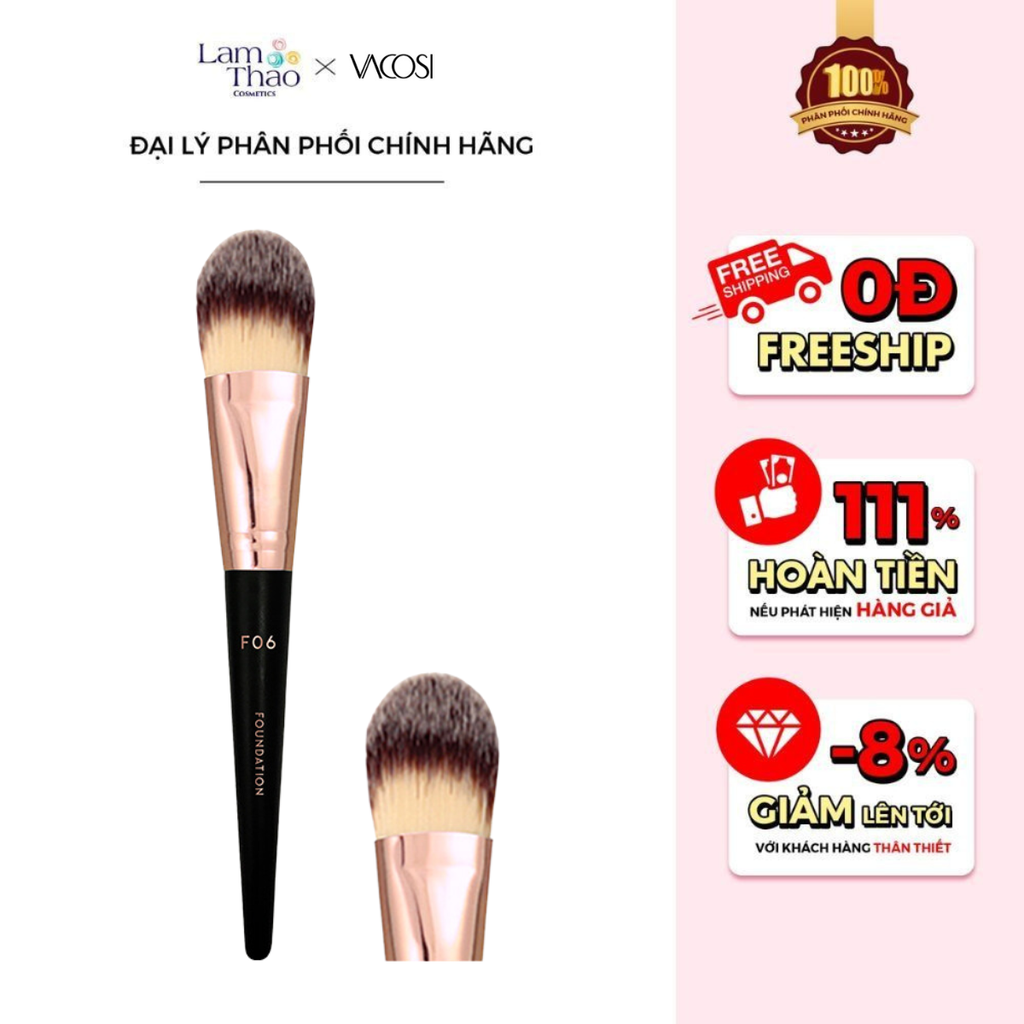 Cọ Nền Đầu Dẹp, Bản Nhỏ Vacosi Foundation Brush