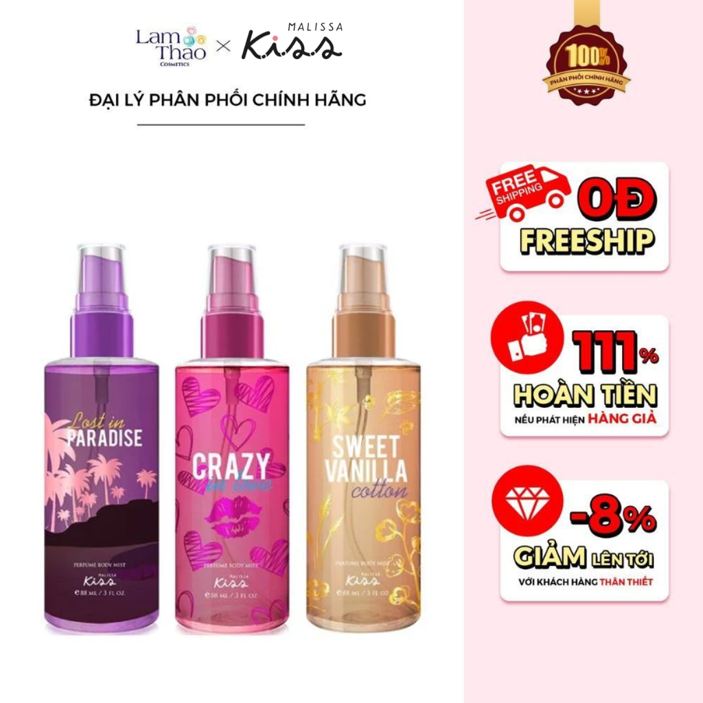 Xịt Thơm Toàn Thân Malissa Kiss Angel Perfume Body Mist