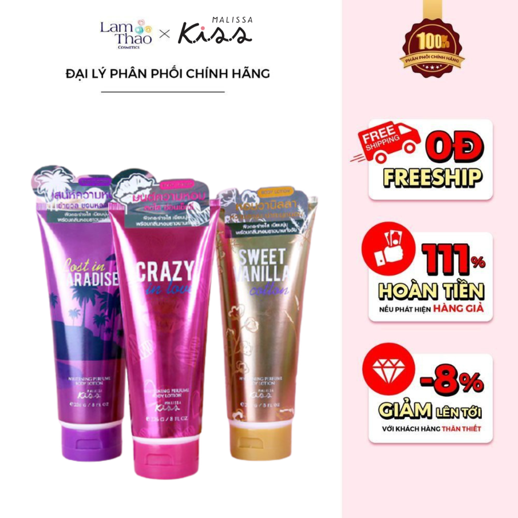 Sữa Dưỡng Thể Malissa Kiss Angel Whitening Perfume Body Lotion