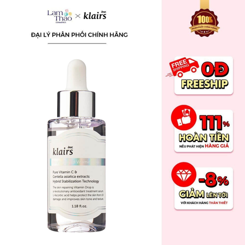  Tinh Chất Vitamin C Giúp Mờ Thâm Nám, Trắng Sáng Dành Cho Da Nhạy Cảm Klairs Freshly Juiced Vitamin Drop 