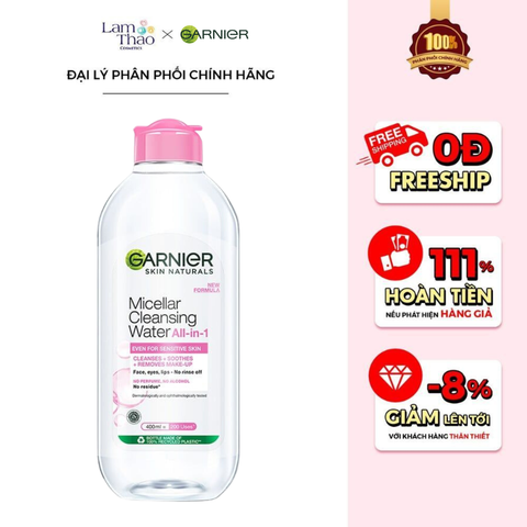  Nước Tẩy Trang Cho Da Nhạy Cảm Garnier Micellar Cleansing Water For Sensitive Skin 