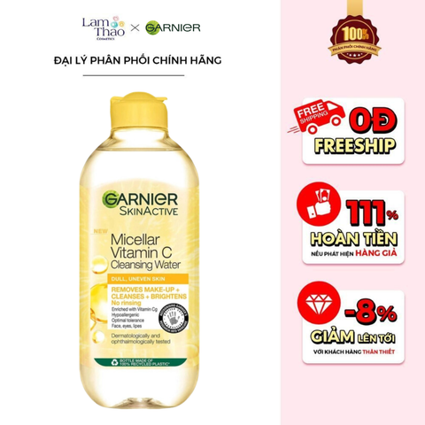  Nước Tẩy Trang Làm Sáng Da Garnier Micellar Cleansing Water Vitamin C 