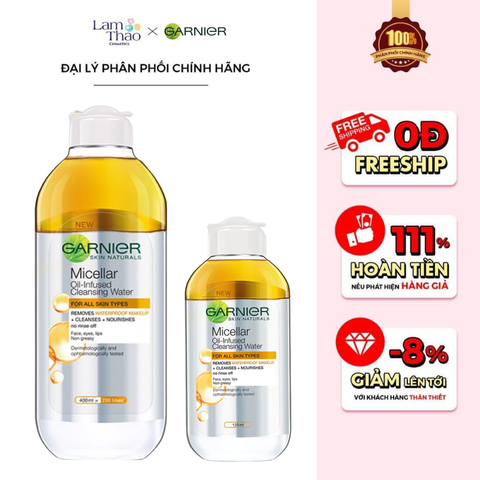  Nước Tẩy Trang Dạng Dầu Làm Sạch Sâu Garnier Micellar Oil-Infused Cleansing Water 