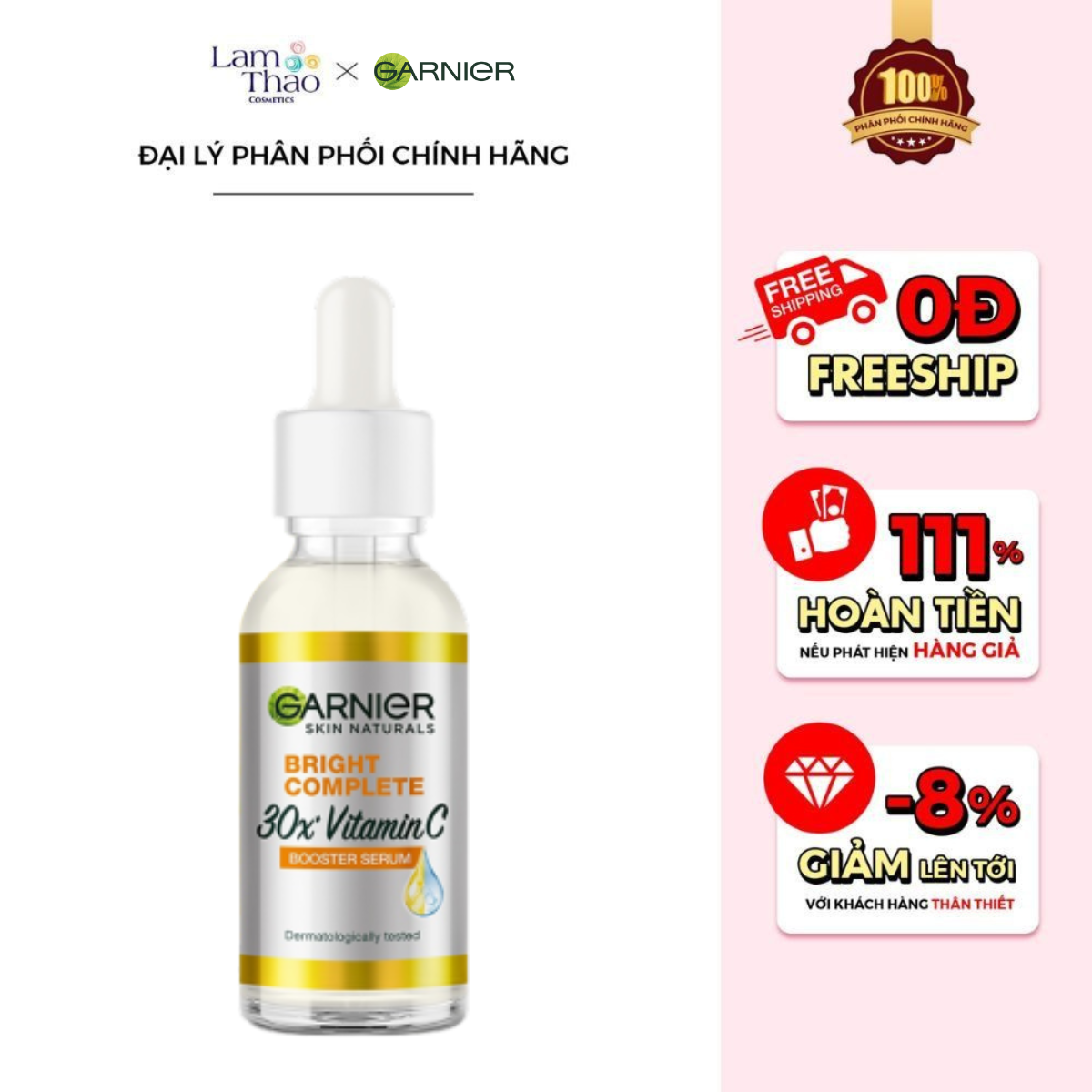 Tinh Chất Sáng Da Mờ Thâm Garnier Light Complete Vitamin C Booster Serum