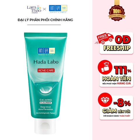 Kem Rửa Mặt Cho Da Mụn Và Nhạy Cảm Hada Labo Acne Care Calming Cleanser 