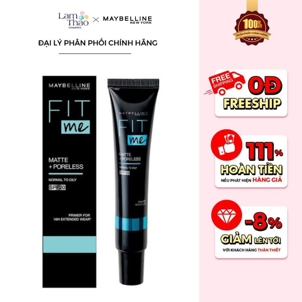 Kem Lót Trang Điểm Kiềm Dầu Maybelline Fit Me Matte + Poreless Primer Normal To Oily SPF 20