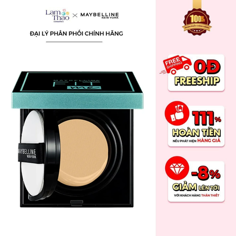  Phấn Nước Che Phủ Mỏng Nhẹ, Mịn Mượt Lâu Trôi Maybelline New York Fit Me Matte + Poreless Oil Control Cushion 