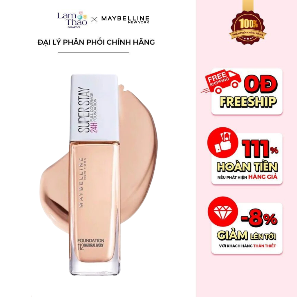 Kem Nền Che Phủ Chống Trôi Maybelline Super Stay Full Coverage Liquid Foundation