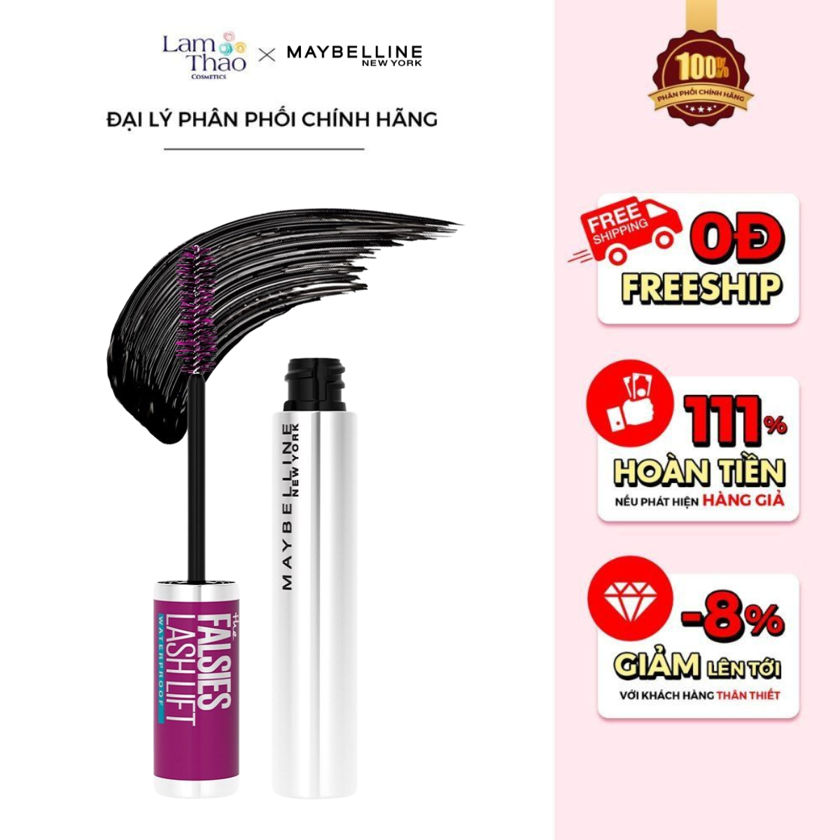 Mascara Làm Dài Và Dày Mi Tức Thì Maybelline Falsies Lash Lift