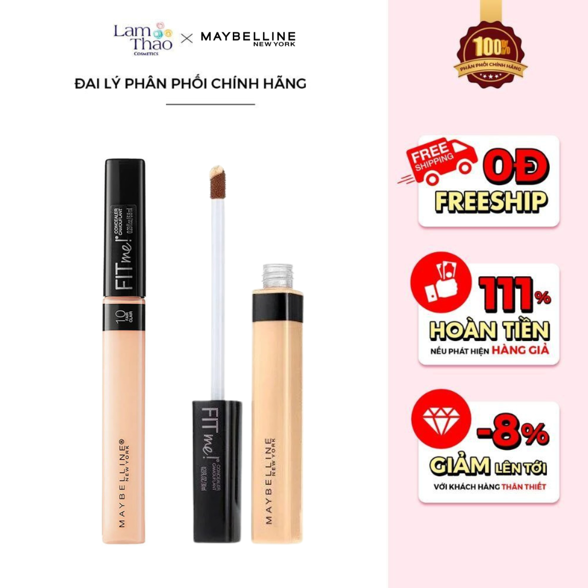 Kem Che Khuyết Điểm Đa Năng Maybelline Fit Me Concealer