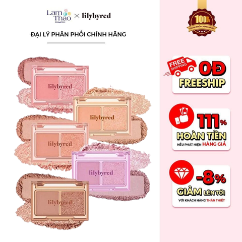  Bảng Phấn Mắt 2 Ô Lilybyred Little Bitty Moment Eye Shadow 