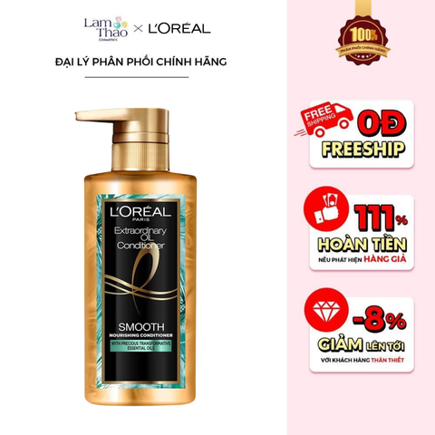  Dầu Xả Loreal Paris Dưỡng Tóc Suôn Mượt Tóc L'Oreal Paris Extraordinary Oil Smooth Nourishing Conditioner 