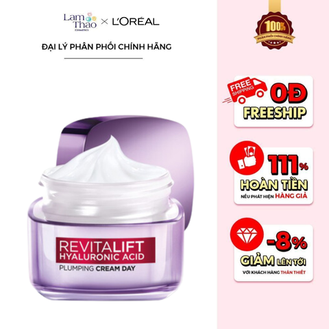  Kem Dưỡng Ẩm Giúp Da Căng Mướt Loreal Revitalift Hyaluronic Acid Plumping Cream Day 
