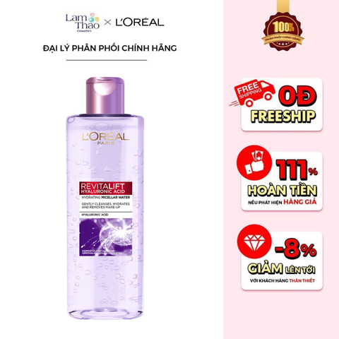  Nước Tẩy Trang Làm Sạch Và Cấp Ẩm Loreal Revitalift Hyaluronic Acid Hydrating Micellar Water 