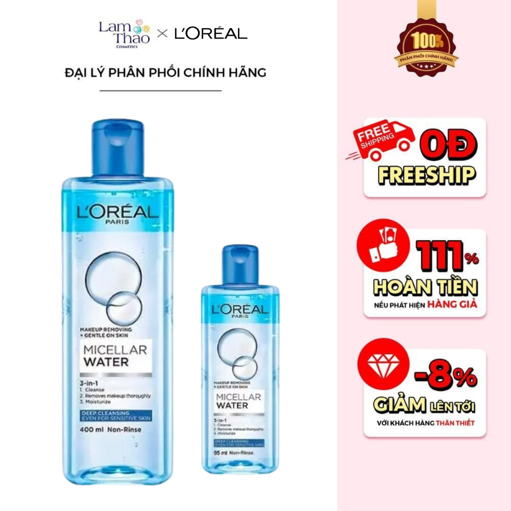 Nước Tẩy Trang Sạch Sâu Loreal Micellar Water Deep Cleansing