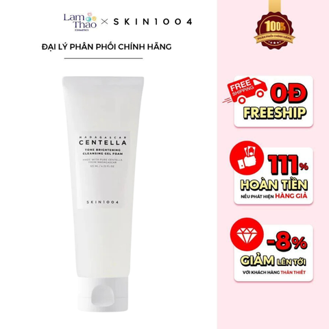  Sữa Rửa Mặt Rau Má Dưỡng Sáng Da Skin1004 Madagascar Centella Tone Brightening Cleansing Gel Foam 