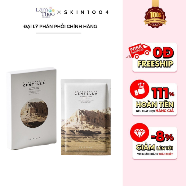 Mặt Nạ Rau Má Dành Cho Da Nhạy Cảm Skin1004 Madagascar Centella Watergel Sheet Ampoule Mask