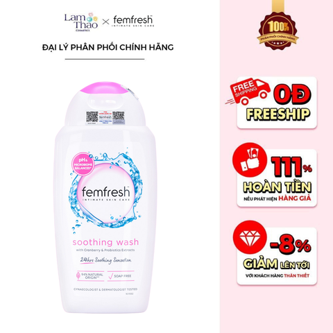 Dung Dịch Vệ Sinh Phụ Nữ Cao Cấp Dịu Dàng Femfresh Soothing Wash 