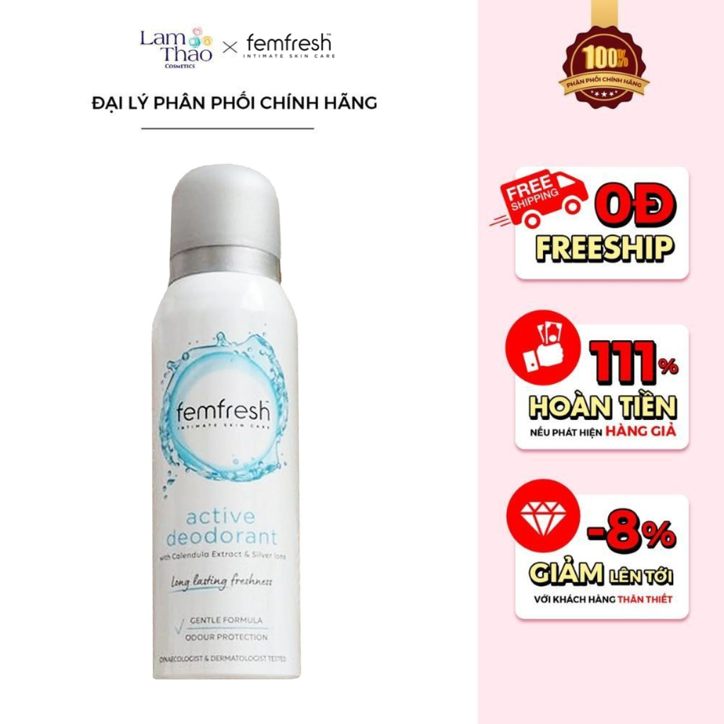 Xịt Thơm Mát Vùng Kín Cao Cấp Năng Động Femfresh Freshness Deodorant